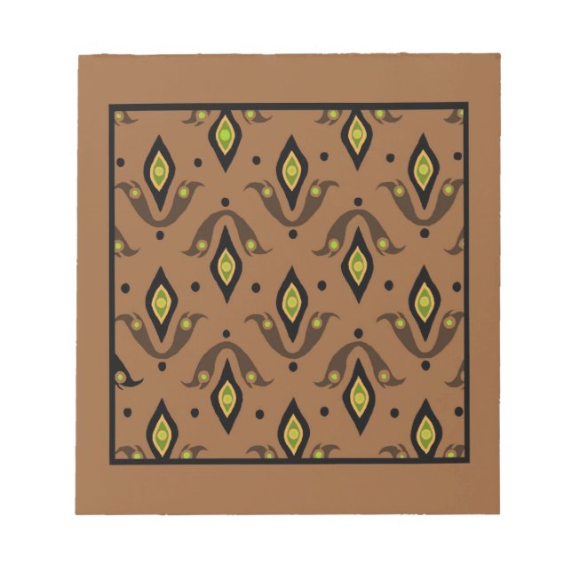 Bloc De Notas Notepad, Brown, Black, Green, Gold Pattern (Frente)