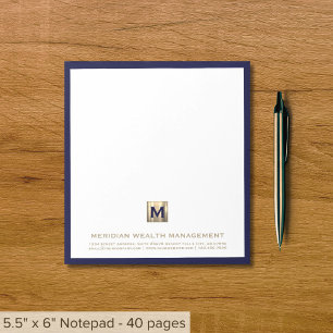 Bloc De Notas Notepad comercial clásico con monograma de empresa