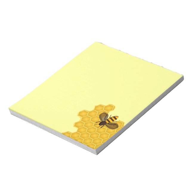 Bloc De Notas Notepad con abeja de miel en un panal de miel (Lado Izquierdo)