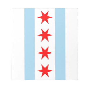 Bloc De Notas Notepad con bandera de Chicago, estado de Illinois