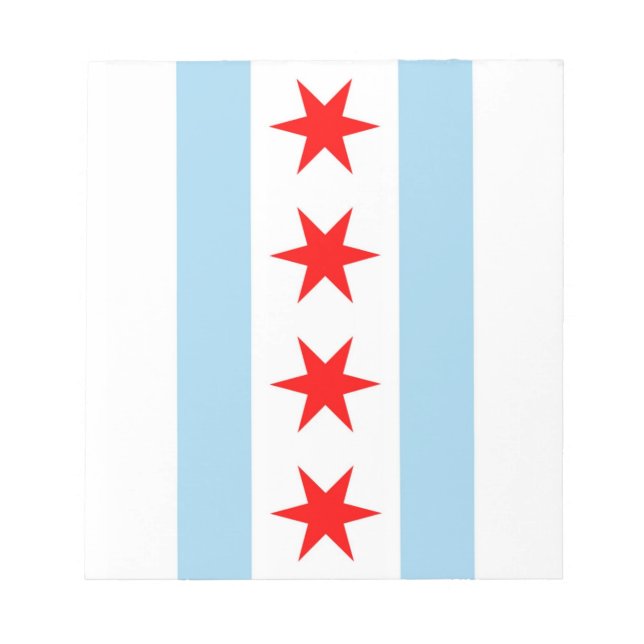 Bloc De Notas Notepad con bandera de Chicago, estado de Illinois (Frente)