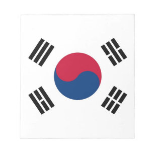 Bloc De Notas Notepad con bandera de Corea del Sur
