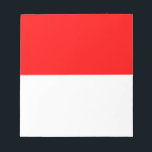 Bloc De Notas Notepad con bandera de Indonesia<br><div class="desc">¡Muestra tu orgullo patriótico con este elegante Bloc de notas con la bandera de Indonesia! Este bloc de notas es una combinación perfecta de funcionalidad y orgullo nacional. El rojo y blanco vibrante de la bandera indonesia hacen que este bloc de notas sea un elemento único y significativo para tener...</div>