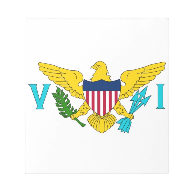 Bloc De Notas Notepad con bandera de las Islas Virginia (Frente)