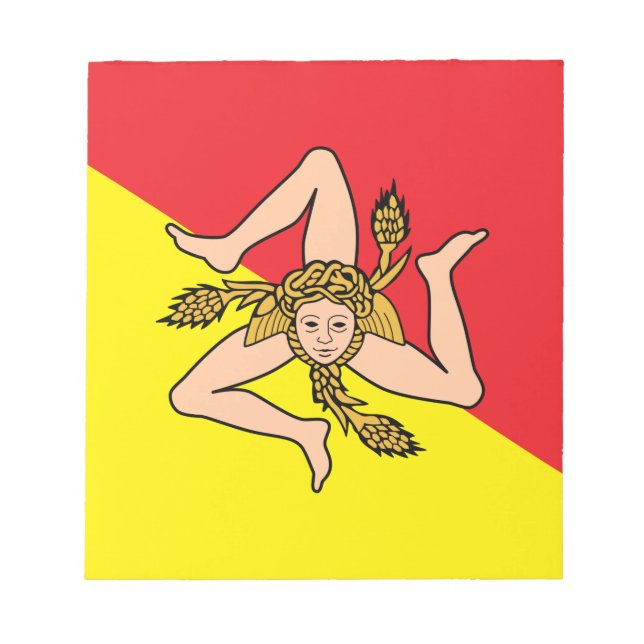 Bloc De Notas Notepad con bandera de Sicilia, Italia (Frente)