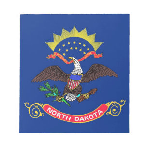 Bloc De Notas Notepad con bandera del estado de Dakota del Norte
