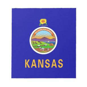 Bloc De Notas Notepad con bandera del estado de Kansas