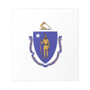 Bloc De Notas Notepad con bandera del estado de Massachusetts