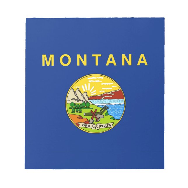 Bloc De Notas Notepad con bandera del estado de Montana (Frente)