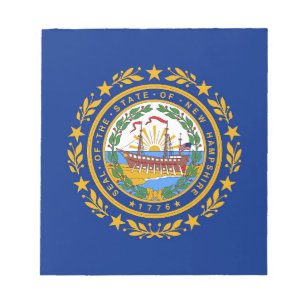 Bloc De Notas Notepad con bandera del estado de New Hampshire