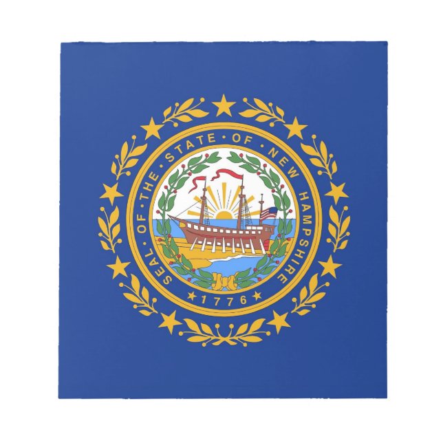 Bloc De Notas Notepad con bandera del estado de New Hampshire (Frente)