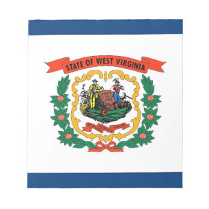 Bloc De Notas Notepad con bandera del estado de Virginia Occiden