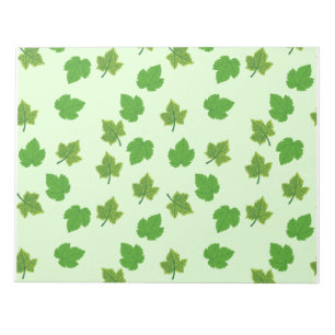 Bloc De Notas Notepad con estampado de hojas de uva verde
