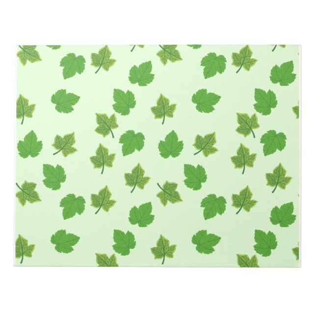 Bloc De Notas Notepad con estampado de hojas de uva verde (Frente)