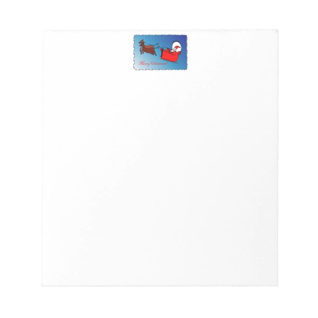 Bloc De Notas Notepad con Santa en su Sleigh (Frente)