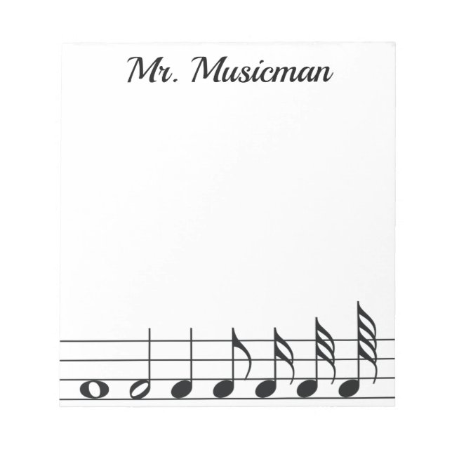 Bloc De Notas Notepad con temas musicales (Frente)