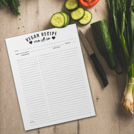 Bloc De Notas Notepad culinario Minimalista simple con receta de