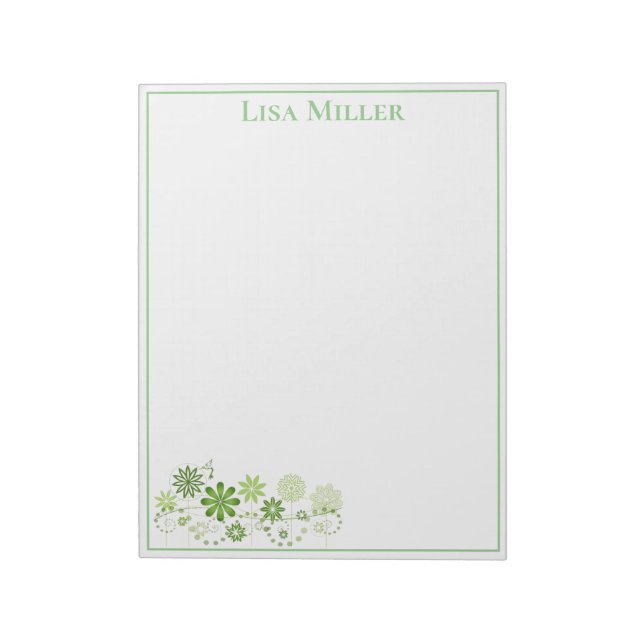 Bloc De Notas Notepad-Custom Name-Floral (Lado Izquierdo)