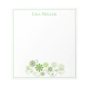 Bloc De Notas Notepad-Custom Name-Floral