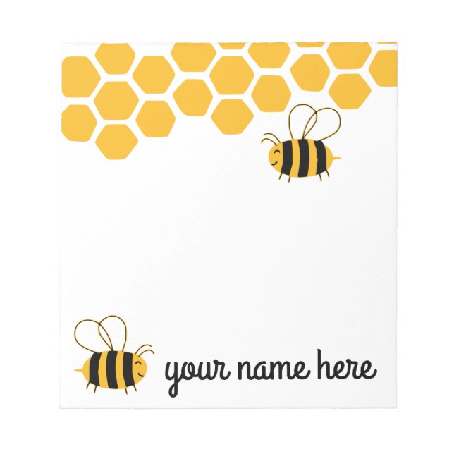 Bloc De Notas Notepad de abejas personalizadas (Frente)