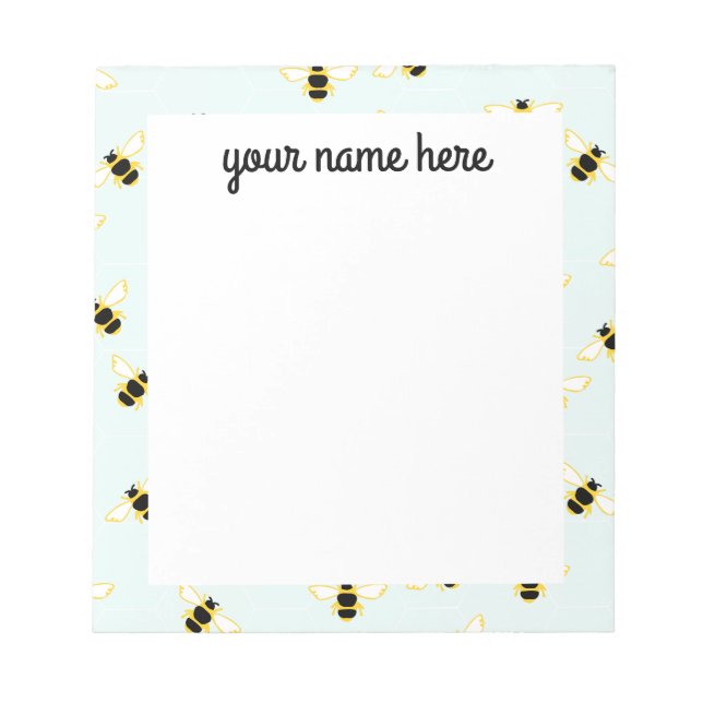 Bloc De Notas Notepad de abejas personalizado (Frente)