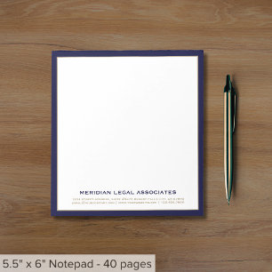 Bloc De Notas Notepad de abogado de la Marina Gold
