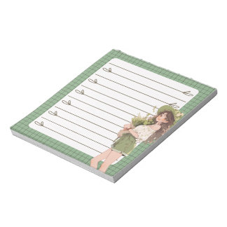 Bloc De Notas Notepad de Anime Boho simple verde
