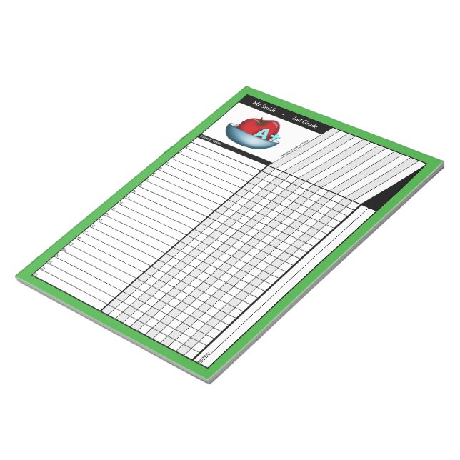 Bloc De Notas Notepad de Apple A+ Green Teachers (Lado Derecho)