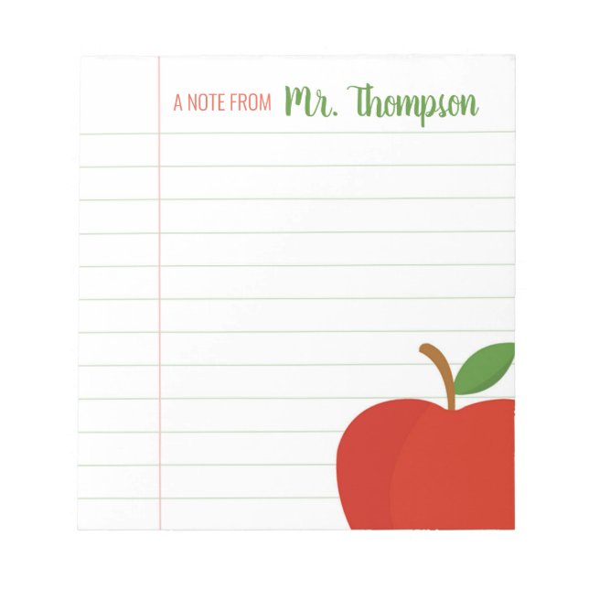 Bloc De Notas Notepad de Apple Rojo personalizado (Frente)