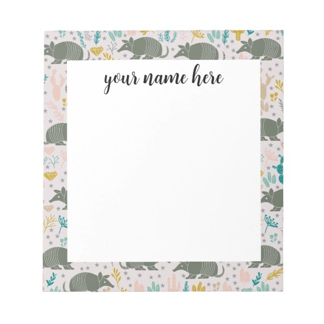 Bloc De Notas Notepad de Armadillo personalizado (Frente)