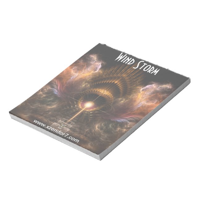 Bloc De Notas Notepad de Arte Fractal de Wind Storm (Lado Izquierdo)