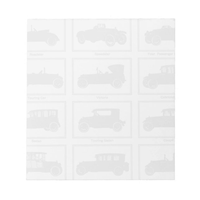 Bloc De Notas Notepad de automóviles de época (Frente)
