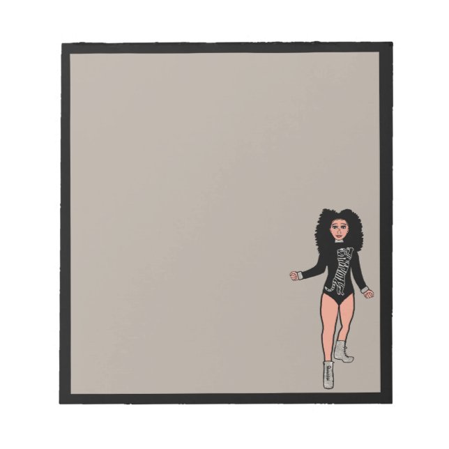 Bloc De Notas Notepad de bailarín negro / plata B 2 (Frente)