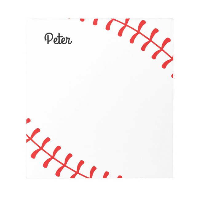 Bloc De Notas Notepad de béisbol infantil personalizado (Frente)