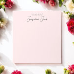 Bloc De Notas Notepad de belleza femenina rosa de Rubor<br><div class="desc">Notepad rosa Rubor con texto manuscrito elegante para profesores,  maquillador peluquero,  editor de belleza,  técnico en pedicura de manicura,  salón y spa,  influenciador blogger o casi cualquier persona que ame los panfletos rosados. Más productos con este diseño se encuentran en la colección siguiente</div>