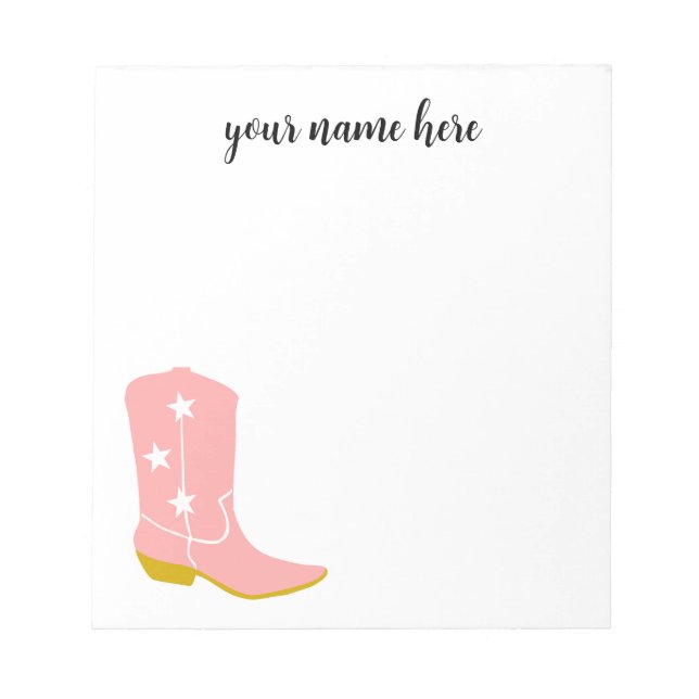 Bloc De Notas Notepad de Boots Cowboy personalizados (Frente)