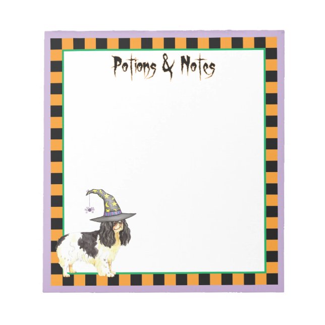 Bloc De Notas Notepad de bruja de English Toy Spaniel (Frente)
