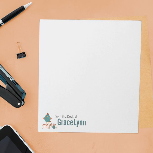 Bloc De Notas Notepad de campeón de pollo de Yarn verde azulado  (Subido por el creador)