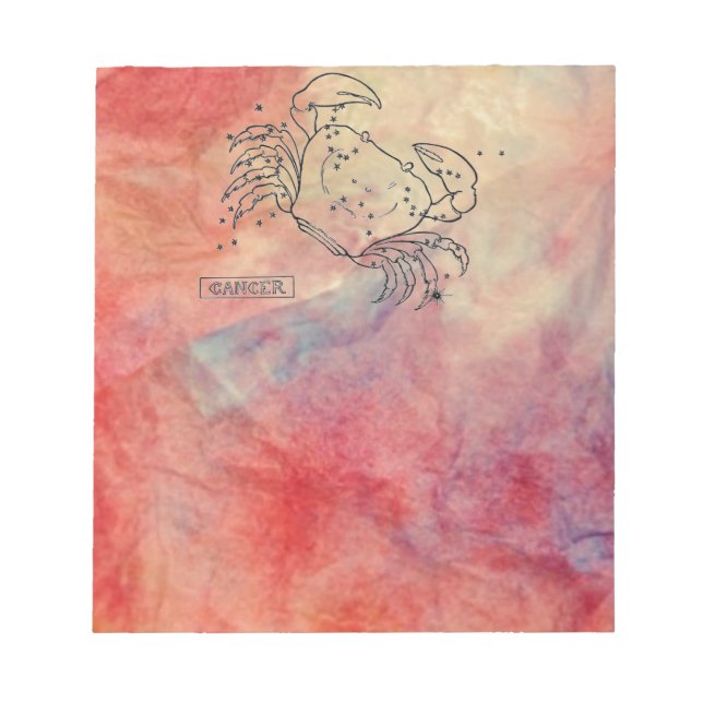 Bloc De Notas Notepad de Cáncer de Mármol Rosa (Frente)