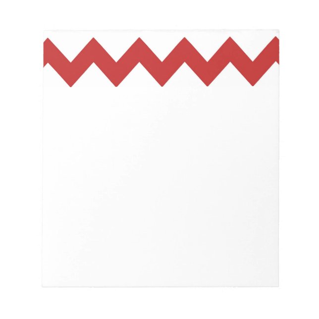 Bloc De Notas Notepad de Chevron Blanco Rojo (Frente)