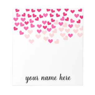 Bloc De Notas Notepad de Chicas de corazones rosados personaliza