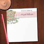 Bloc De Notas Notepad de Cocina Chic De Shabby Rosa<br><div class="desc">Estas sábanas de tablillas de estilo chic y deslumbrante se pueden personalizar para el diseño de la casa o oficina Cute creado con una imagen agrupada de un papel de rosa,  clip,  lápiz y hojas en un borde de encaje rosado.</div>