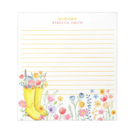 Bloc De Notas Notepad de color de flores silvestres personalizad