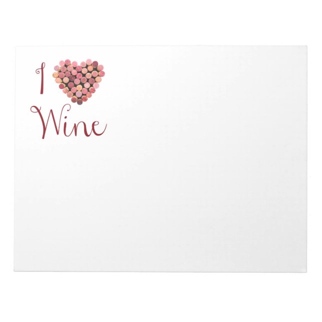 Bloc De Notas Notepad de corazón de corcho de vino (Frente)