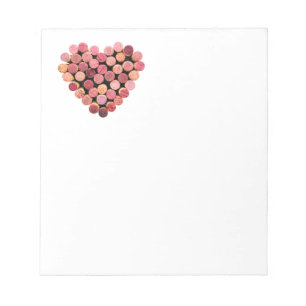 Bloc De Notas Notepad de corazón de corcho de vino