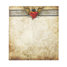 Notepad de corazón de tatuaje vintage urbano vinta