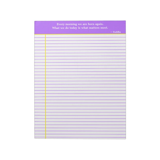 Bloc De Notas Notepad de cotización personalizada, morado y amar (Lado Izquierdo)