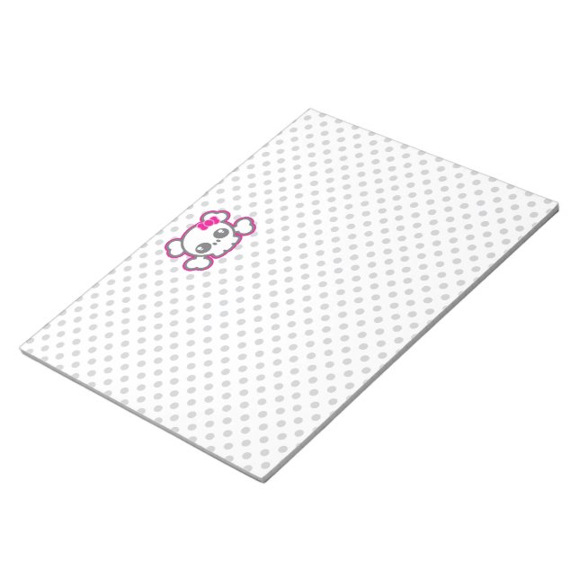 Bloc De Notas Notepad de cráneo de cinta rosada de Kawaii (Lado Derecho)