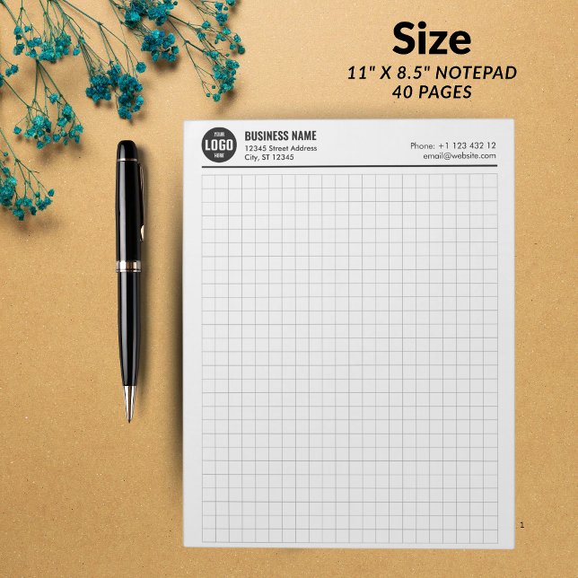 Bloc De Notas Notepad de cuadrícula personalizado de 5 pulgadas/ (Custom Grid Notepad 5 Sq/Inch with Logo & Info)