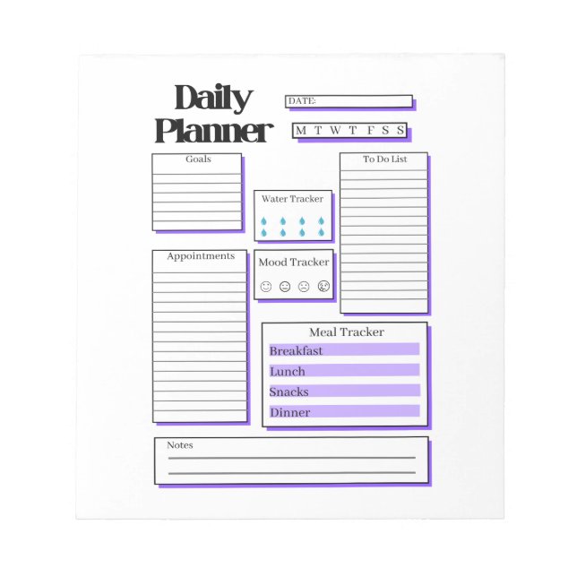 Bloc De Notas Notepad de Daily Planner (Frente)